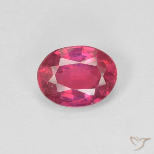 0.99ct Натуральный Светло-красный Рубин, Овал, VS-SI