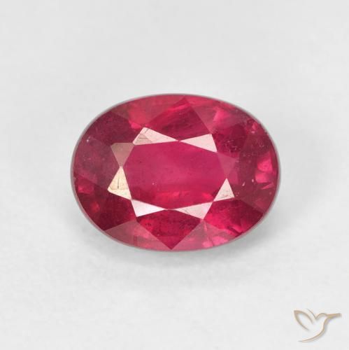1.99ct Натуральный Глубокий красновато-розовый Рубин, Овал, Чистота VS
