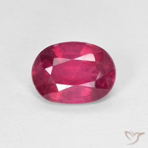 1.58ct Натуральный Глубокий красновато-розовый Рубин, Овал, Чистота VS