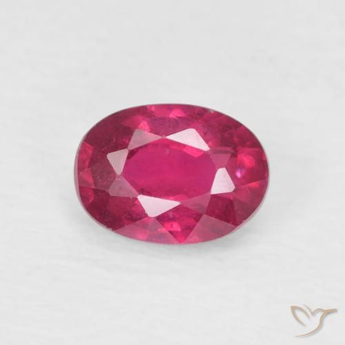 1.22ct Натуральный Глубокий красновато-розовый Рубин, Овал, Чистота VS
