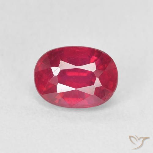 1.38ct Натуральный Средний красный Рубин, Овал, Чистота VS