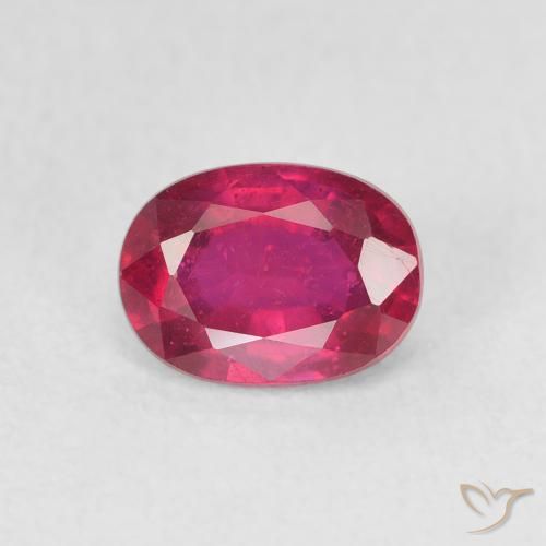 1.24ct Натуральный Розовато-красный Рубин, Овал, Чистота VS