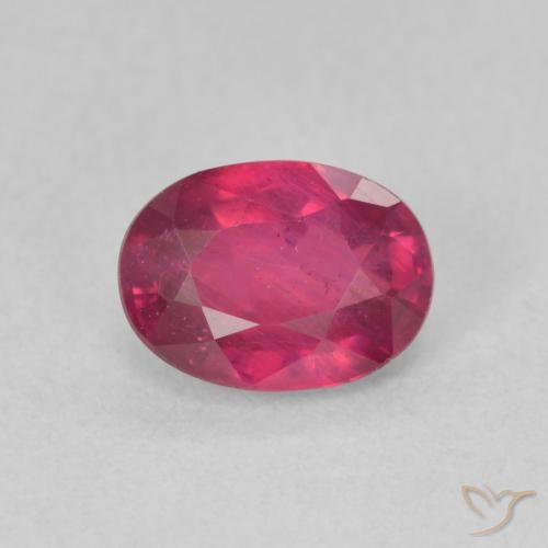 1.24ct Натуральный Светло-красный Рубин, Овал, Чистота VS