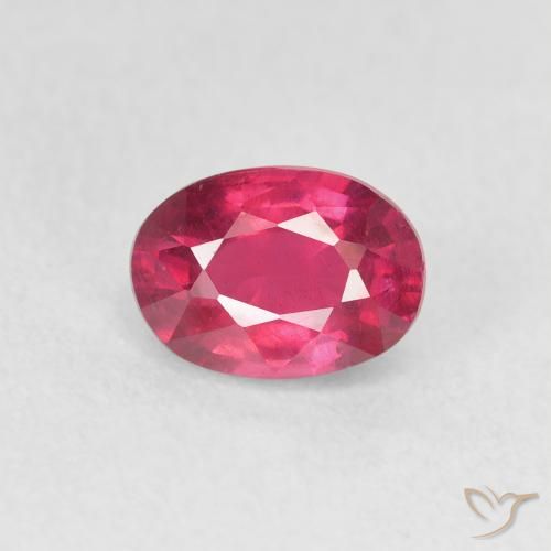 1.27ct Натуральный Глубокий красновато-розовый Рубин, Овал, Чистота VS