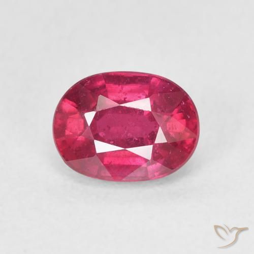 1.39ct Натуральный Джем Красный Рубин, Овал, Чистота VS