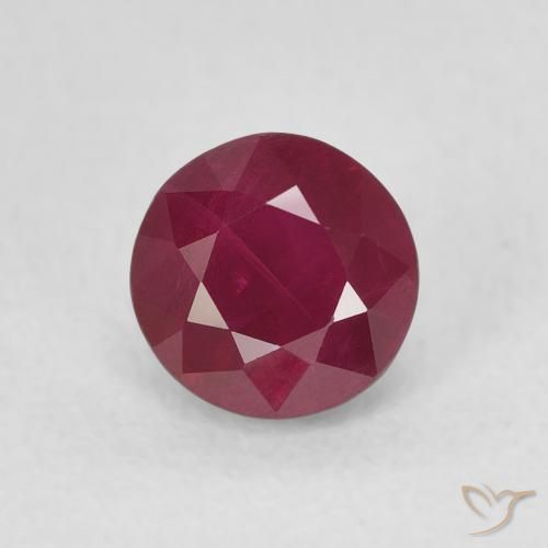 1.13ct Натуральный Темно-красный Рубин, Круглый, VS-SI