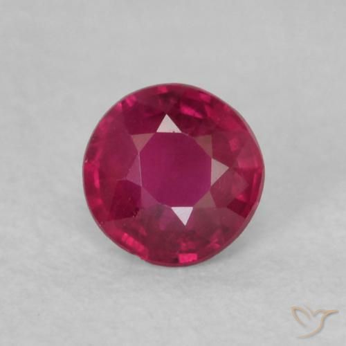 0.17ct Натуральный Глубокий красновато-розовый Рубин, Круглый, Чистота VS