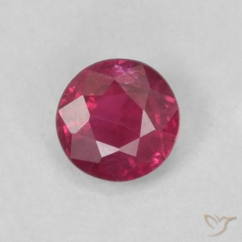 0.18ct Натуральный Глубокий красновато-розовый Рубин, Круглый, Чистота VS
