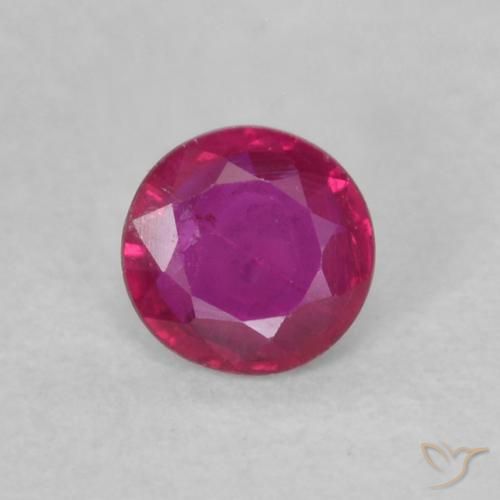 0.14ct Натуральный Розовато-красный Рубин, Круглый, Чистота VS