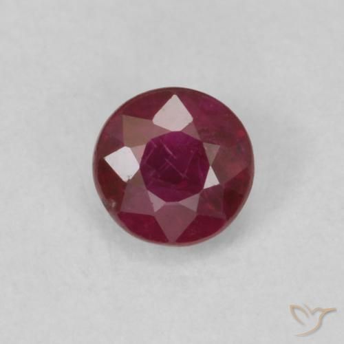 0.32ct Натуральный Темно-красный Рубин, Круглый, Чистота VS