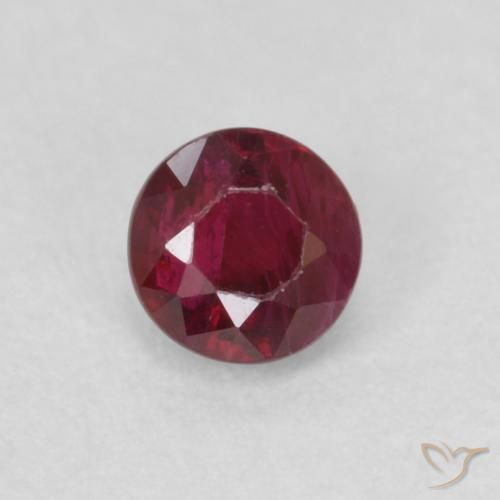 0.33ct Натуральный Красное вино Рубин, Круглый, Чистота VS