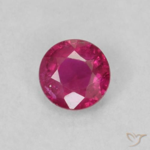 0.19ct Натуральный Розовато-красный Рубин, Круглый, Чистота VS