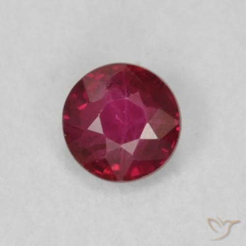 0.20ct Натуральный Темно-красный Рубин, Круглый, Чистота VS