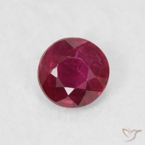 0.21ct Натуральный Темно-красный Рубин, Круглый, Чистота VS