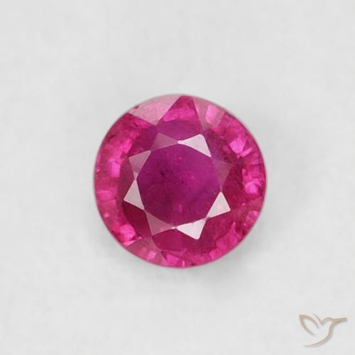 0.22ct Натуральный Розовато-красный Рубин, Круглый, Чистота VS