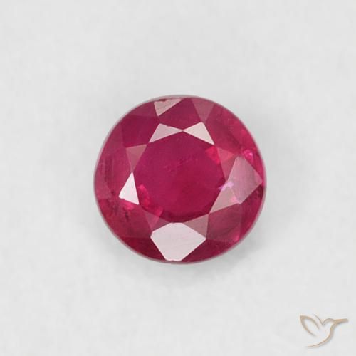0.20ct Натуральный Розовато-красный Рубин, Круглый, SI