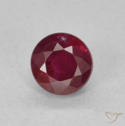 0.36ct Натуральный Темно-красный Рубин, Круглый, SI