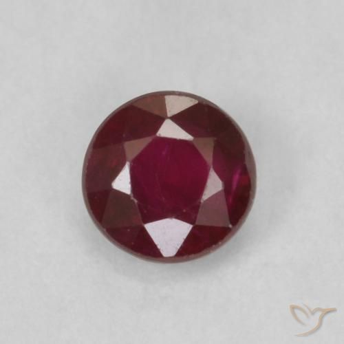 0.30ct Натуральный Темно-красный Рубин, Круглый, SI