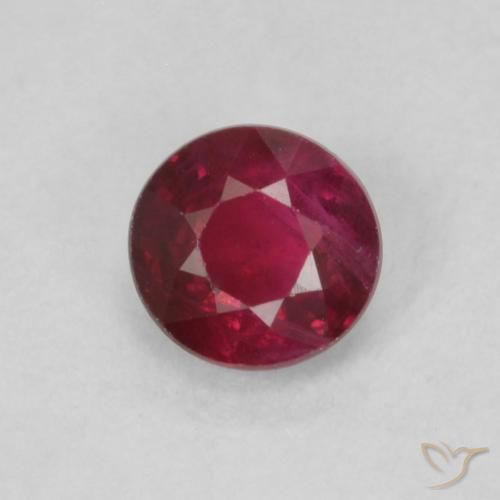0.31ct Натуральный Средний красный Рубин, Круглый, SI
