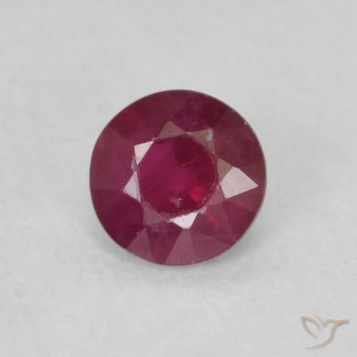 0.28ct Натуральный Темно-красный Рубин, Круглый, SI