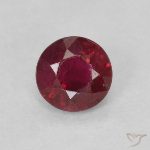 0.28ct Натуральный Темно-красный Рубин, Круглый, SI