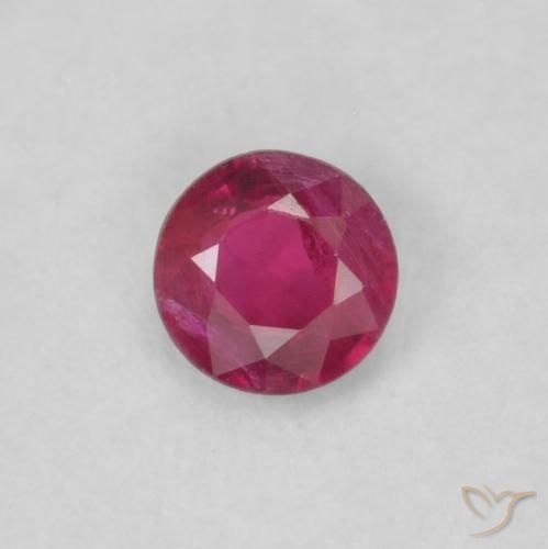 0.17ct Натуральный Розовато-красный Рубин, Круглый, Чистота VS