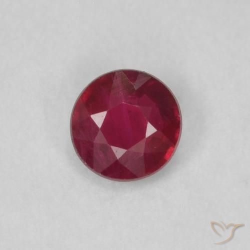 0.19ct Натуральный Темно-красный Рубин, Круглый, Чистота VS