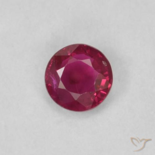 0.18ct Натуральный Глубокий красновато-розовый Рубин, Круглый, Чистота VS