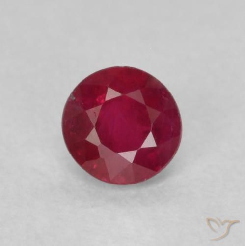 0.26ct Натуральный Глубокий малиновый Рубин, Круглый, SI-I1
