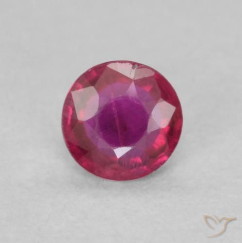 0.24ct Натуральный Светло-красный Рубин, Круглый, SI-I1