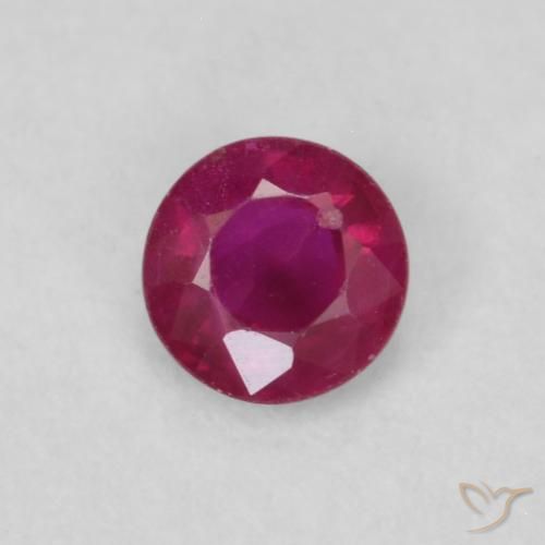 0.25ct Натуральный Розовато-красный Рубин, Круглый, SI-I1
