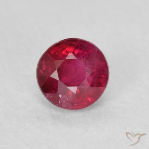 0.30ct Натуральный Глубокий красновато-розовый Рубин, Круглый, SI-I1