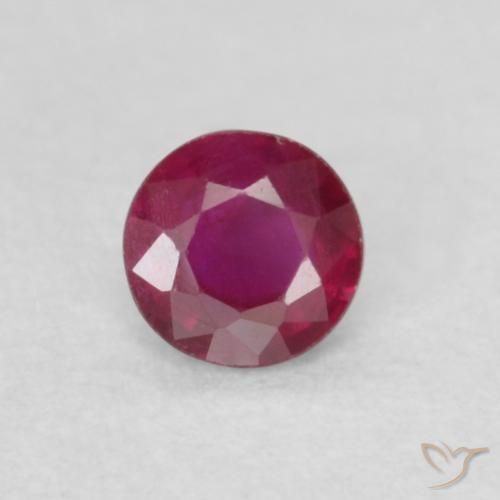 0.23ct Натуральный Темно-красный Рубин, Круглый, SI-I1