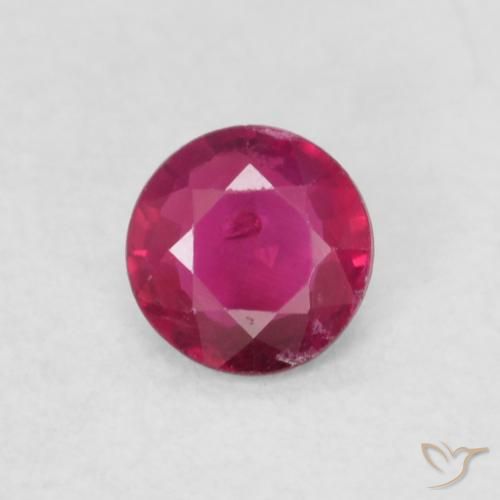 0.21ct Натуральный Розовато-красный Рубин, Круглый, SI-I1