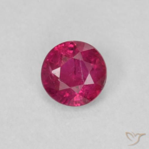 0.19ct Натуральный Светло-красный Рубин, Круглый, SI-I1
