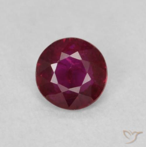 0.23ct Натуральный Темно-красный Рубин, Круглый, SI-I1