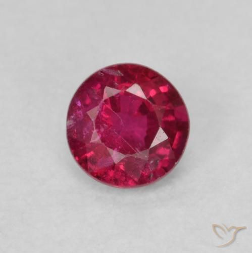 0.27ct Натуральный Глубокий красновато-розовый Рубин, Круглый, SI-I1