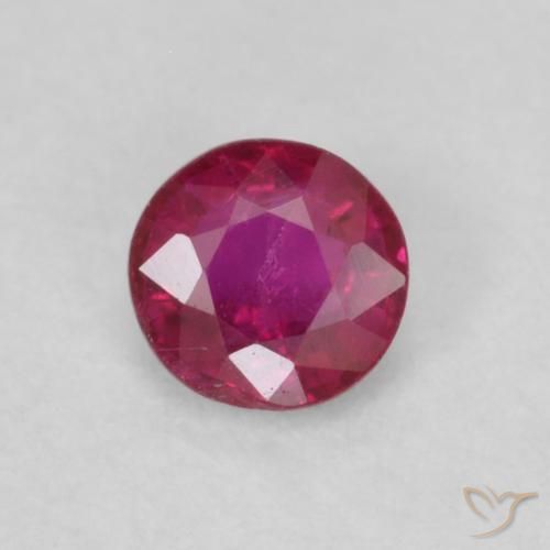 0.25ct Натуральный Темно-красное вино Рубин, Круглый, SI-I1