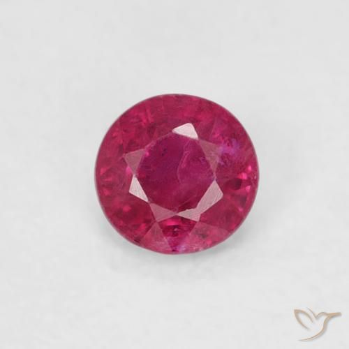 0.25ct Натуральный Розовато-красный Рубин, Круглый, SI-I1