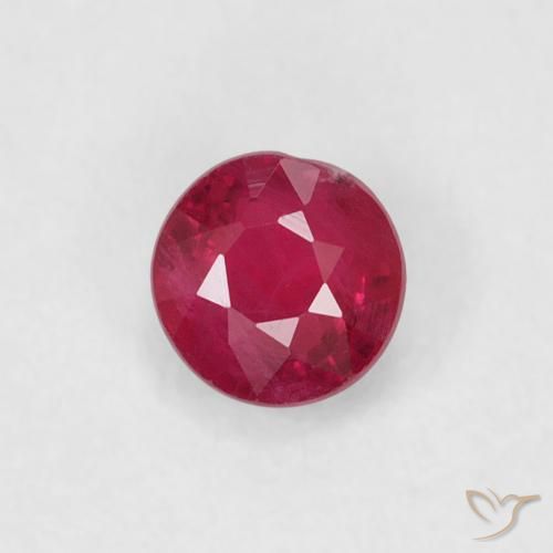 0.29ct Натуральный Джем Красный Рубин, Круглый, SI-I1