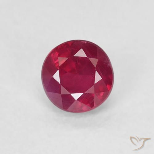 0.32ct Натуральный Глубокий красновато-розовый Рубин, Круглый, SI-I1