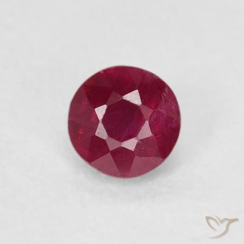 0.30ct Натуральный Medium Dark-Red Рубин, Круглый, SI-I1