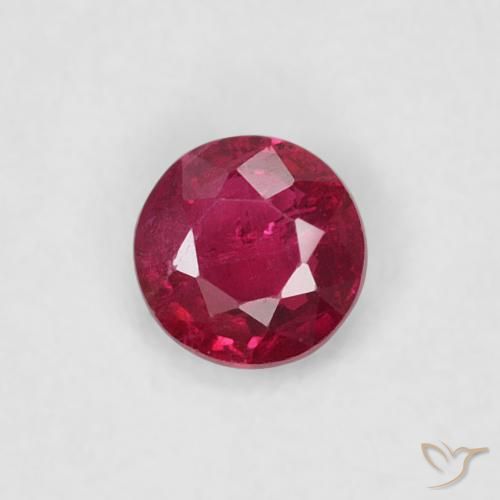 0.22ct Натуральный Темно-красный Рубин, Круглый, SI-I1