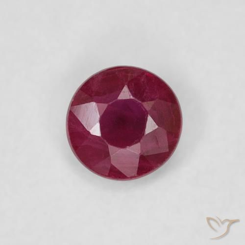 0.22ct Натуральный Темно-красный Рубин, Круглый, SI-I1