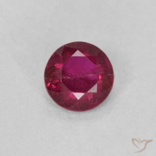 0.18ct Натуральный Розовато-красный Рубин, Круглый, VS-SI