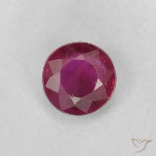 0.21ct Натуральный Темно-красное вино Рубин, Круглый, VS-SI