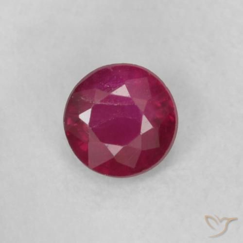 0.20ct Натуральный Темно-красный Рубин, Круглый, SI