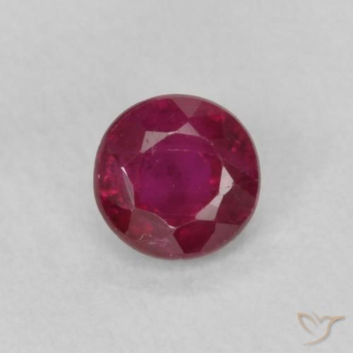 0.21ct Натуральный Темно-красное вино Рубин, Круглый, VS-SI