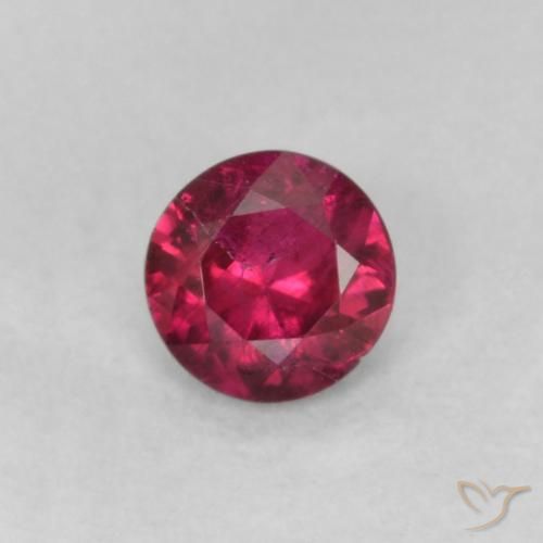 0.18ct Натуральный Темно-красное вино Рубин, Круглый, VS-SI