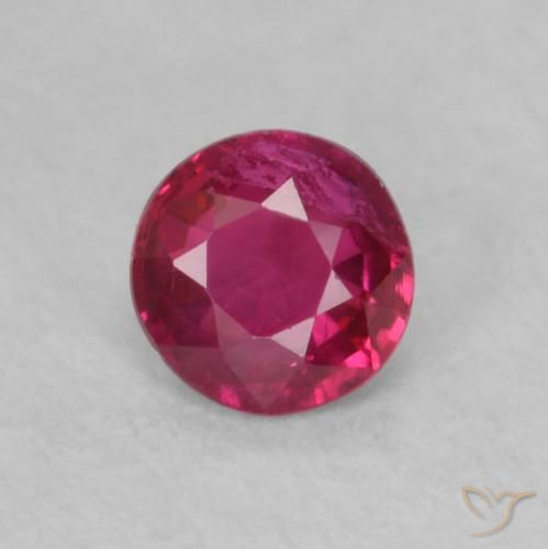 0.20ct Натуральный Розовато-красный Рубин, Круглый, Чистота VS